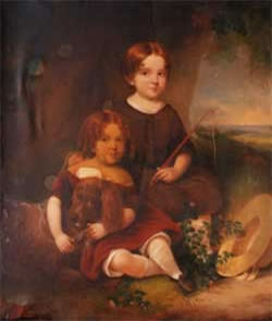 Children with Their Dog - before
