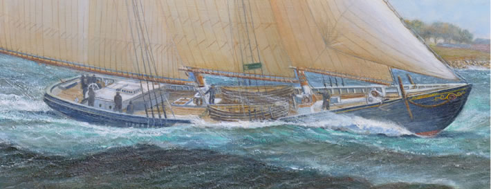 Arethusa Leaving Gloucester Harbor detail